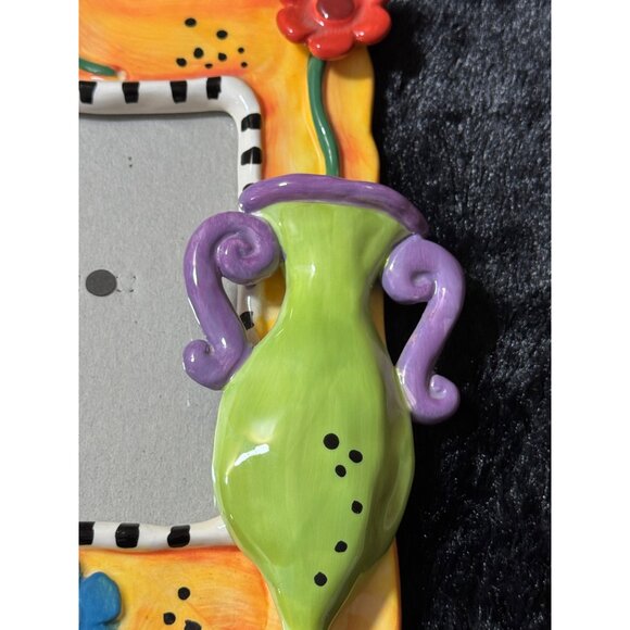 Mary Rose Young Art  Pottery Whimsical Ceramic Picture Frame - Picture 2 of 6